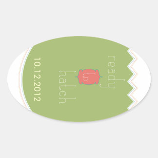 Etiquetas ovais para o Chá de fraldas "Ready to Ha