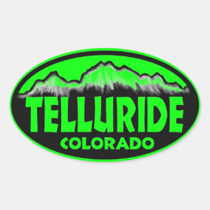 Etiquetas ovais verdes de Colorado do Telluride