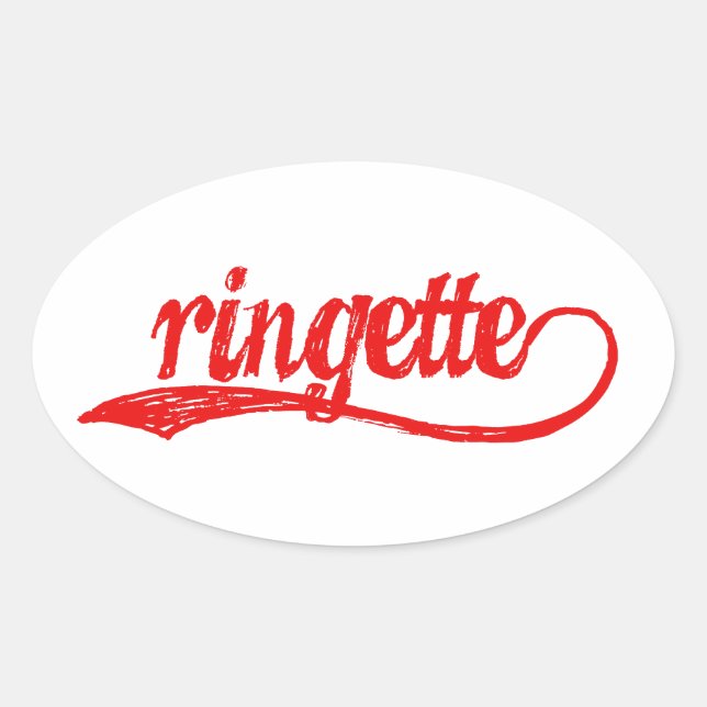 Etiquetas Oval Ringette - Cursor Vermelho (Frente)