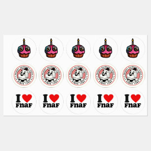 Etiquetas Pacote de Stickers FNaF – Vibrações de Jogos de Te