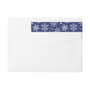 Etiquetas Padrão de Flocos de Neve Azul