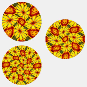 Etiquetas Padrão de Flores de ouro