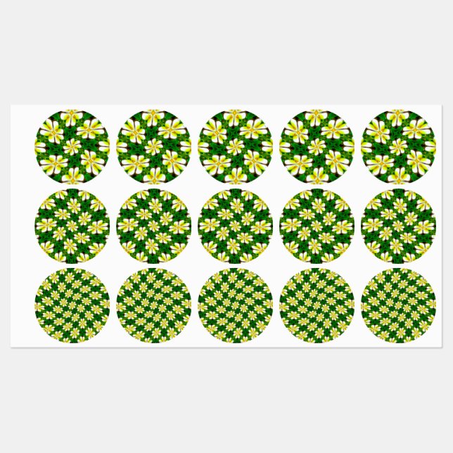 Etiquetas Padrão de Frangipani Amarelo (Folha)