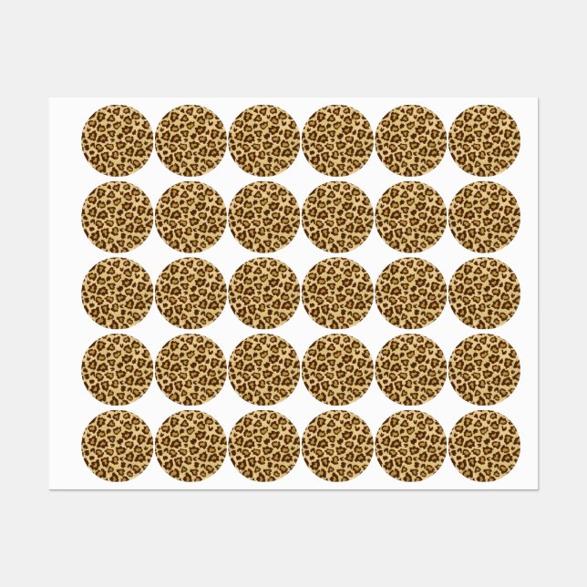 Etiquetas Padrão de impressão animal (Folha)