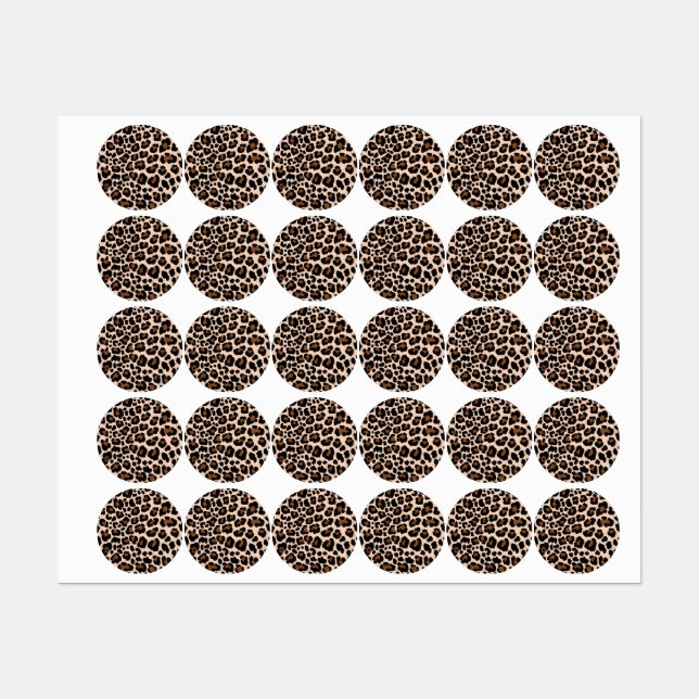 Etiquetas Padrão de impressão animal (Folha)