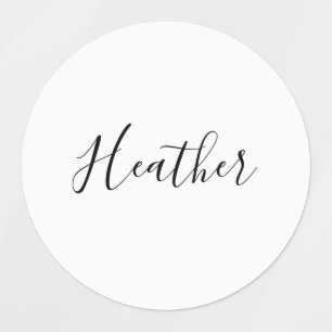 Etiquetas Padrão de Texto de Script Moderno Editável   Preto