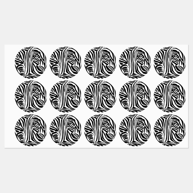 Etiquetas Padrão de zebra (Folha)