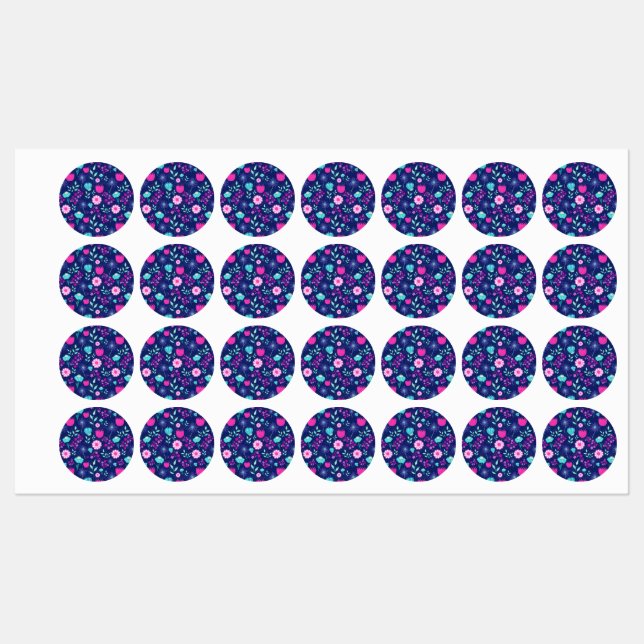 Etiquetas Padrões florais bonitos (Folha)