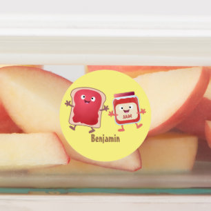 Etiquetas Pão engraçado e personagens de desenho animados de