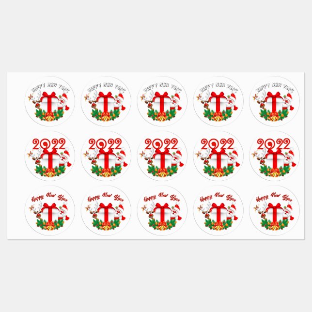 Etiquetas papá Noel variadas para navidad (Folha)
