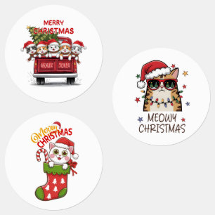Etiquetas Papais noeis bonitos e engraçados Natal de Kitty