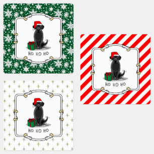 Etiquetas Papais noeis de Natal Black Labrador Retriever Cut