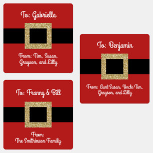 Etiquetas Papais noeis do Cinturão de Natal Personalizado