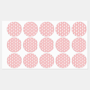 Etiquetas Papel de embrulho vermelho e rosa com repetição