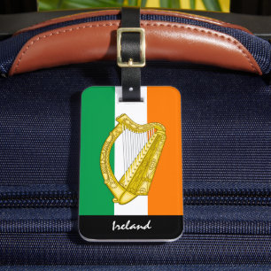 Etiquetas para bagagem da Irlanda, Harp, patriótic
