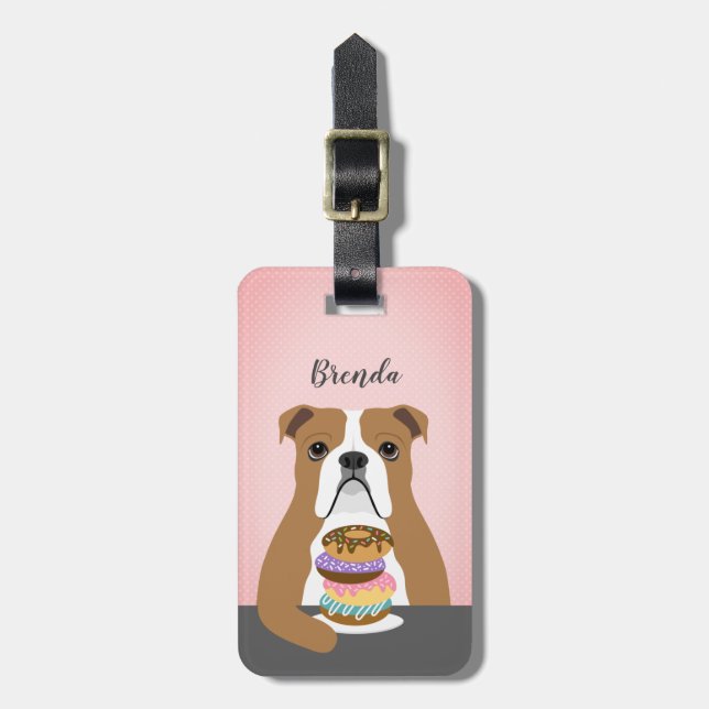Etiquetas para bagagem de Bulldog Inglês (Frente Vertical)