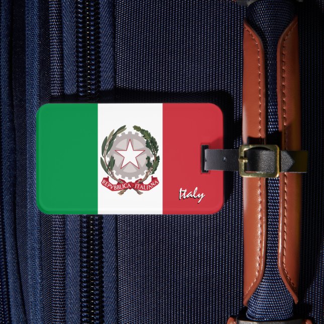 Etiquetas para bagagem em Itália, Bandeira italian (Frente Insitu 4)