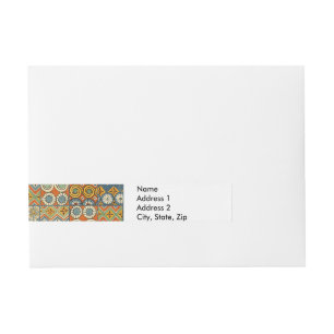 Etiquetas Para Envelope Arte gráfica egípcia colorida geométrica