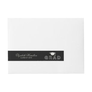 Etiquetas Para Envelope Beca de prata em folha falsa elegante Grad