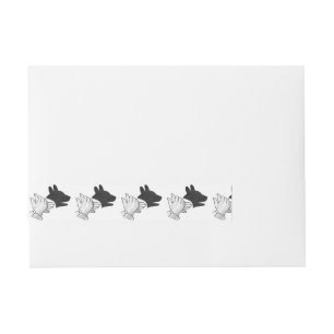 Etiquetas Para Envelope Cachorro Silhouette Mão