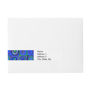 Etiquetas Para Envelope Círculo Quadrado do Kandinsky Farbstudie Blue Quad