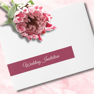 Etiquetas Para Envelope Convite de Casamento com Texto Burgundy e Branco E