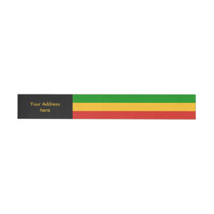 Etiquetas Para Envelope CORES DE BANDEIRA RASTAFARI + texto
