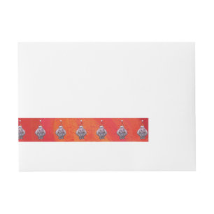 Etiquetas Para Envelope Cute Hippo em Santa Hat em Vermelho