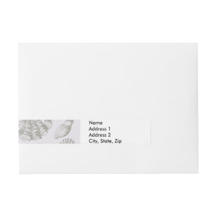 Etiquetas Para Envelope Design de Padrão de Arte da Seashell da Cinza da