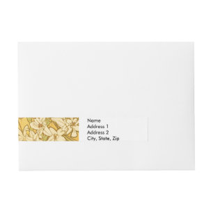 Etiquetas Para Envelope Flores de lírio Art Nouveau de Alfonse Mucha