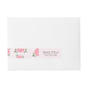 Etiquetas Para Envelope Flores Rosa Delicadas