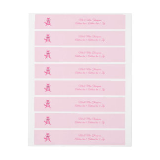 Etiquetas Para Envelope Foto de Menina Rosa bonito Personalizada