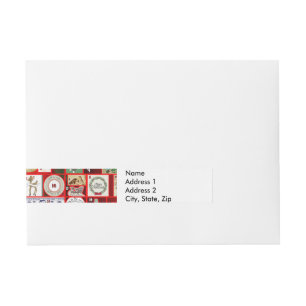 Etiquetas Para Envelope Ilustração Quadrada de Advento do Bloco de Natal