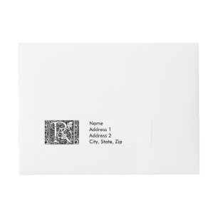 Etiquetas Para Envelope Letra R Monograma Medieval Art Nouveau