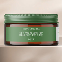Etiquetas Para Envelope minimalist green cosmetics body butter jar label