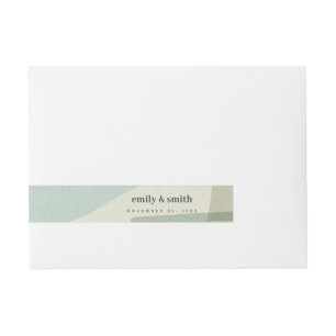 ETIQUETAS PARA ENVELOPE MODERN ABSTRACT SOFT AQUA BLUE ARTISTIC WEDDING
