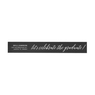 Etiquetas Para Envelope O Cursive elegante comemora o selo graduado