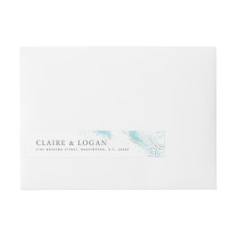 Etiquetas Para Envelope Ondas Azuis Splashing Casamento à Beira-Mar