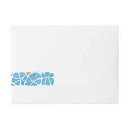 Etiquetas Para Envelope Padrão de Flor do Groovy Azul