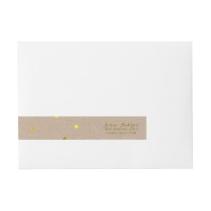Etiquetas Para Envelope Pontos de Confetti Dourados Faux