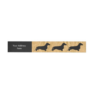 Etiquetas Para Envelope Preto da silhueta do Dachshund + suas ideias