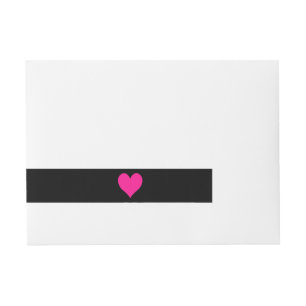 Etiquetas Para Envelope Profundo bonito - coração cor-de-rosa