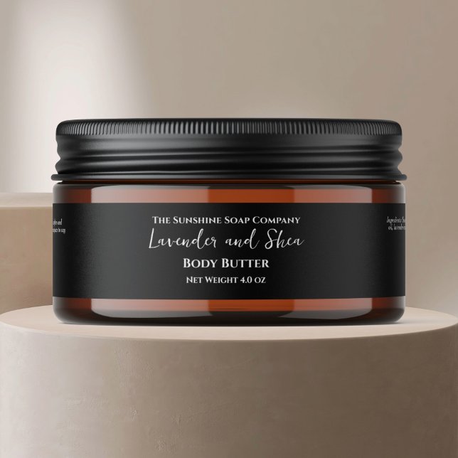 Etiquetas Para Envelope Rótulo Mínimo do Jar Cosmético Preto (Criador carregado)