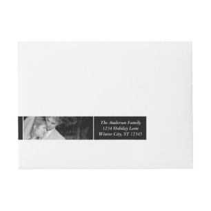 Etiquetas Para Envelope Seu RSVP de Casamento Preto com Foto