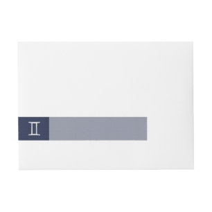 Etiquetas Para Envelope Silver Gemini Sinal Zodiac Impressão de Fibra Azul