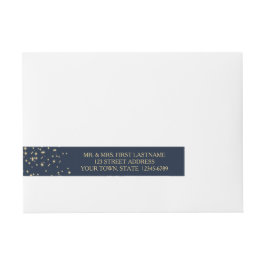 Etiquetas Para Envelope Starry Night Sky Marinho Azul e Dourado