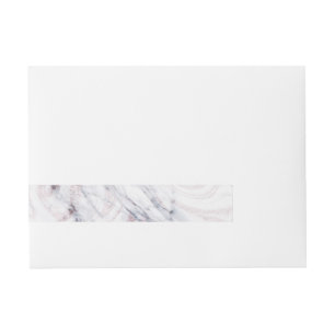 Etiquetas Para Envelope Toque de Rosa Mármore Cinza e Branco Remoinho Chic