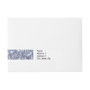 Etiquetas Para Envelope William Morris Windrush flores florais azuis