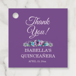 Etiquetas Para Lembrancinhas 15 de Quinceañera Azul Roxo Obrigado