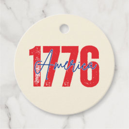 Etiquetas Para Lembrancinhas '1776 América' 250º Aniversário 4 de Julho Creme